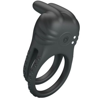 Anel duplo preto em silicone com botão de power e indicadores LED