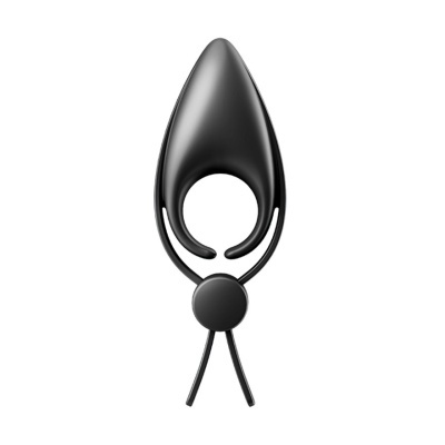Anel preto de silicone com design aerodinâmico e disco redondo