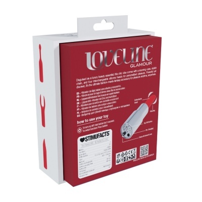 embalagem de vibrador de batom vermelho Loveline Glamour