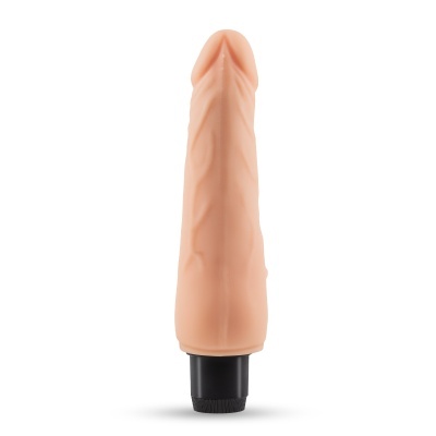 Vibrador realista cor de pele com base preta