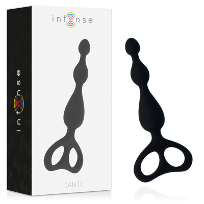 Produto preto curvado com duas alças e embalagem branca Intense DANTI