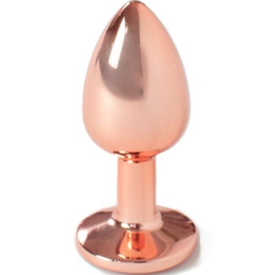 Plug anal metálico cobre brilhante com base circular