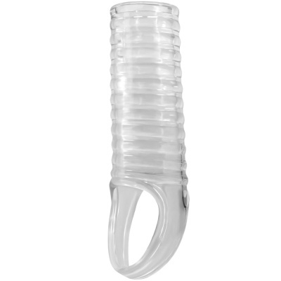 Capa protetora transparente com textura canelada e abertura oval