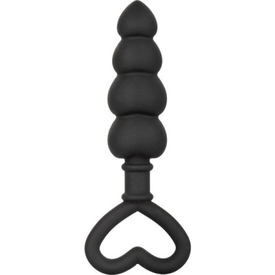 Produto preto em silicone com pega em formato de coração