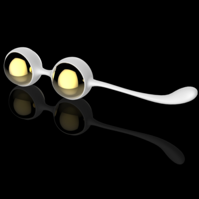 Óculos de sol com armação branca e lentes redondas douradas