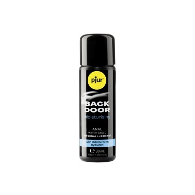 Frasco preto de lubrificante pessoal pjur BACK DOOR Moisturising.