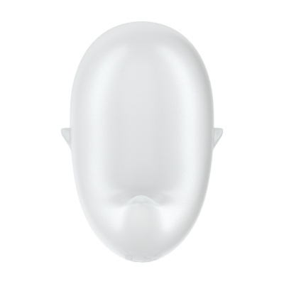 Máscara facial branca lisa com orelhas pequenas