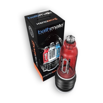Cápsula para banho vermelha com embalagem preta Bathmate Hydromax5