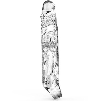 Vibrador realista transparente com textura ondulada