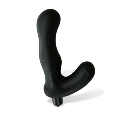 Produto erótico preto com textura suave e design anatómico