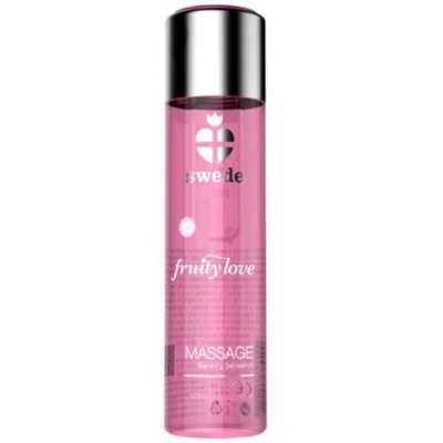 Frasco rosa para massagem Swede Fruity Love com tampa prateada
