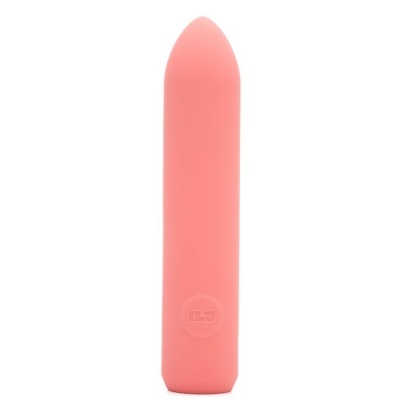 Vibrator cor-de-rosa de silicone com ponta arredondada e logo ILV