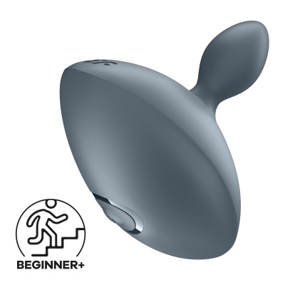 Dispositivo cinzento com botão e símbolo BEGINNER+