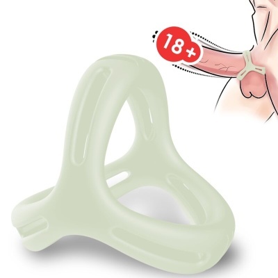 Anel para peniano branco flexível com símbolo 18+