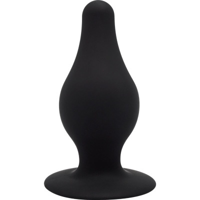 Plug anal preto em silicone com base larga