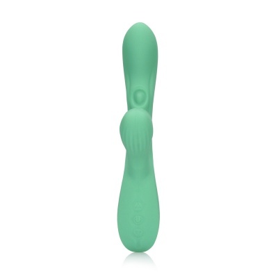 Vibrador verde menta com botões na base