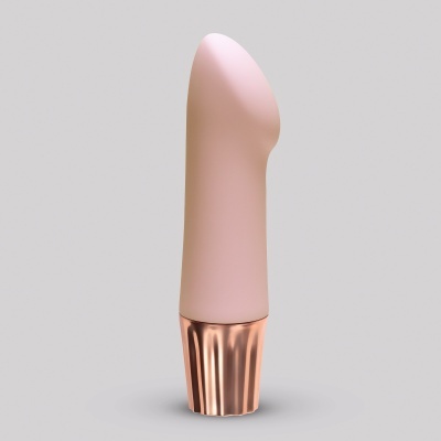 Pincel de maquilhagem com cabo metálico dourado e cerdas rosa claro