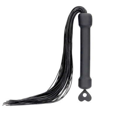 Chicote preto com cabo ergonómico e tiras finas