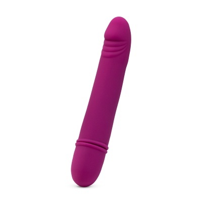 Vibrador cor fúcsia em silicone com ranhuras no topo