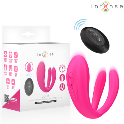 Estimulador rosa tipo clamp em silicone com controlo remoto preto e embalagem branca Intense