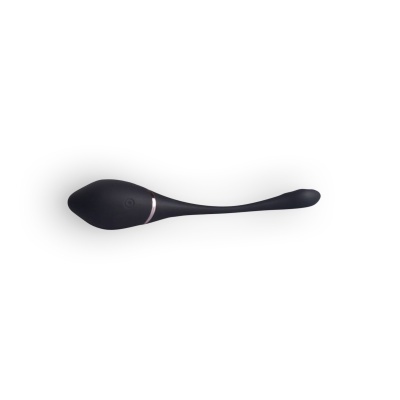 Vibrador preto elegante em silicone com botão circular