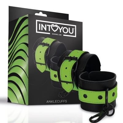 Conjunto de algemas para tornozelos preto e verde com embalagem preta