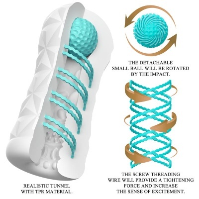 Imagem de um produto branco com interior azul água e elementos texturizados