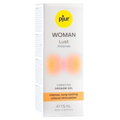 Embalagem branca de gel de orgasmo vibratório para mulher da marca pjur