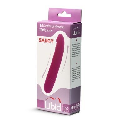 Embalagem lilás e branca de um produto Libid Toys cor rosa