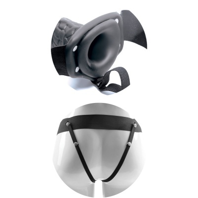 Cinta elástica preta ajustável com suporte anatómico de silicone ou borracha mostrada isolada e em manequim branco, com detalhes em rebites metálicos