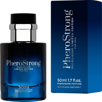 Frasco e embalagem do perfume PheroStrong azul