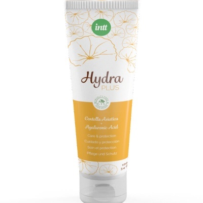 Frasco de creme Hydra PLUS com tampa transparente e desenhos florais
