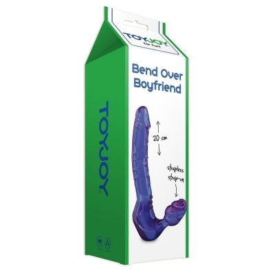 Embalagem ToyJoy Bend Over Boyfriend strapless strap-on roxo 20 cm