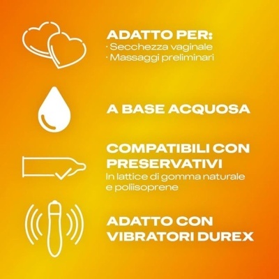 Texto italiano em fundo amarelo com ícones brancos, explicando usos e compatibilidades do produto.