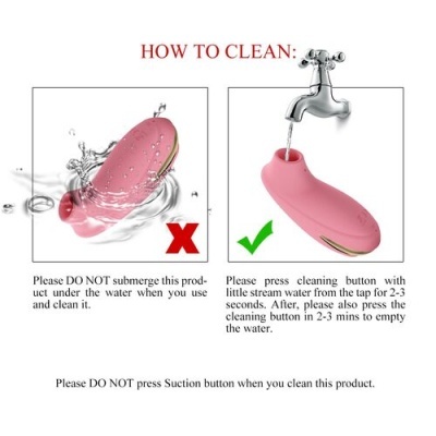 Instruções de limpeza de produto rosa com detalhes dourados