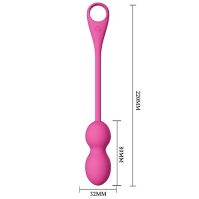 Produto rosa em silicone com duas bolas e anel no cabo