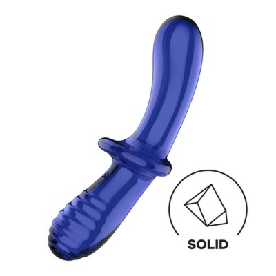 Produto azul translúcido com base larga e ranhuras, acompanhado pelo ícone SOLID.