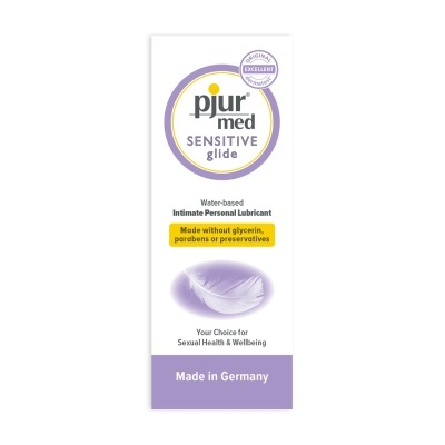 Embalagem de lubrificante íntimo pjur med sensitive glide