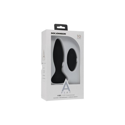 Embalagem de vibrador preto em silicone com comando remoto