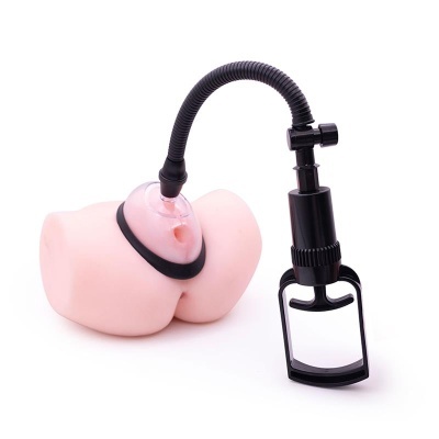 Simulacro corpo inferior em silicone com dispositivo de sucção preto