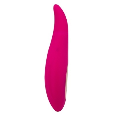 Vibrador rosa curvo de silicone