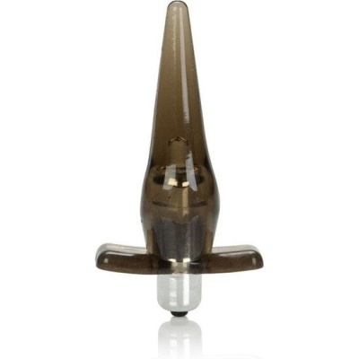Plug anal transparente castanho com base alargada
