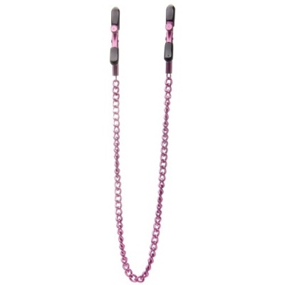 Corrente metálica roxa com clips pretos