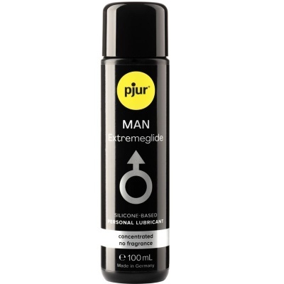 Frasco preto de lubrificante pessoal pjur MAN Extremeglide.