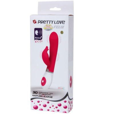 Embalagem de vibrador Pretty Love Félix vermelho e branco em silicone