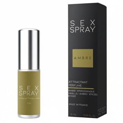 Perfume SEX SPRAY Ambré em frasco e caixa