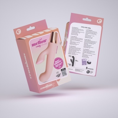 Embalagem cor-de-rosa com vibrador cony mini vibe em silicone cor de rosa e dourado