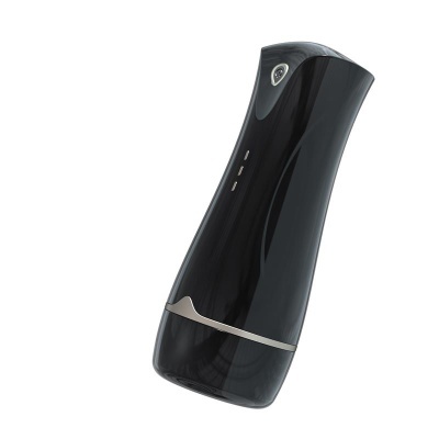 Dispenser automático preto com detalhes prateados