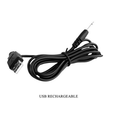 Cabo preto USB com conector USB standard e conector fino