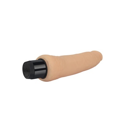 Vibrador realista cor de pele com extremidade preta